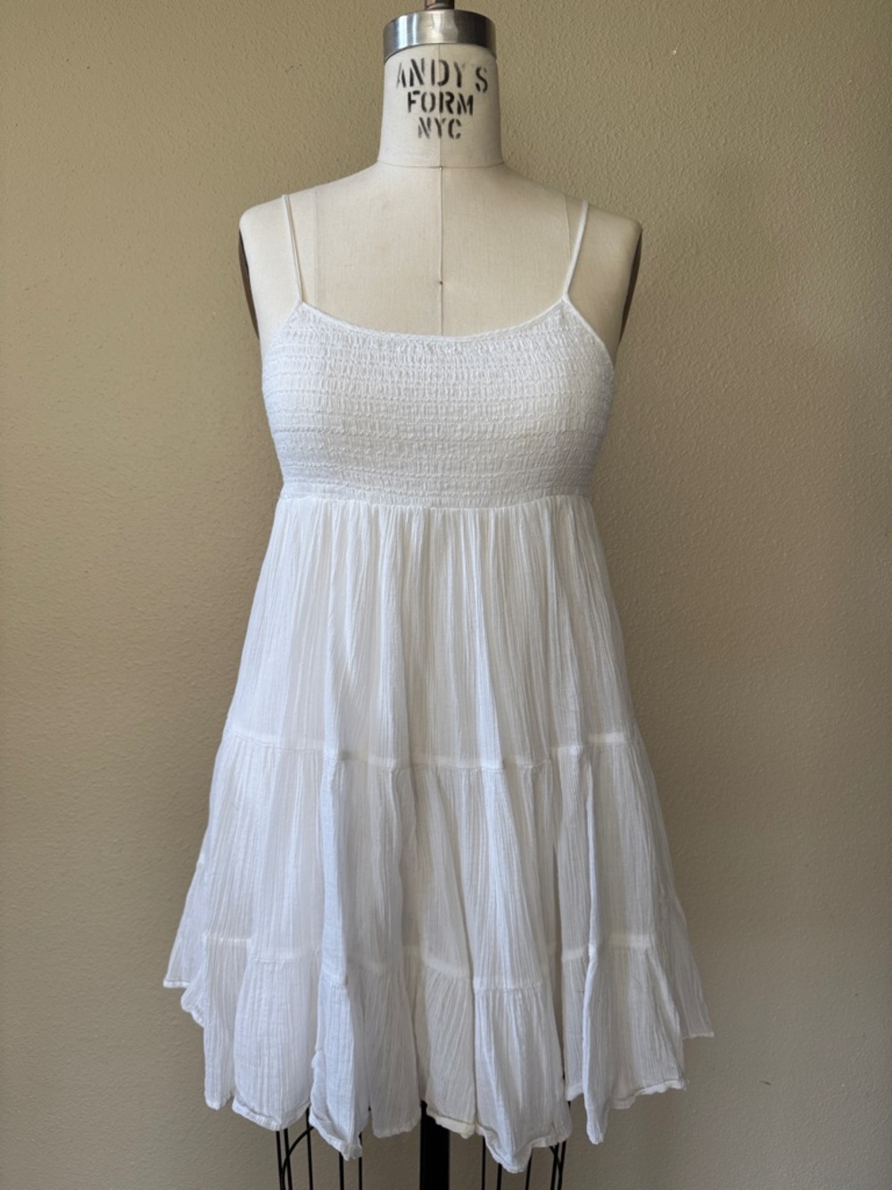 Zara White Smocked Babydoll Dress